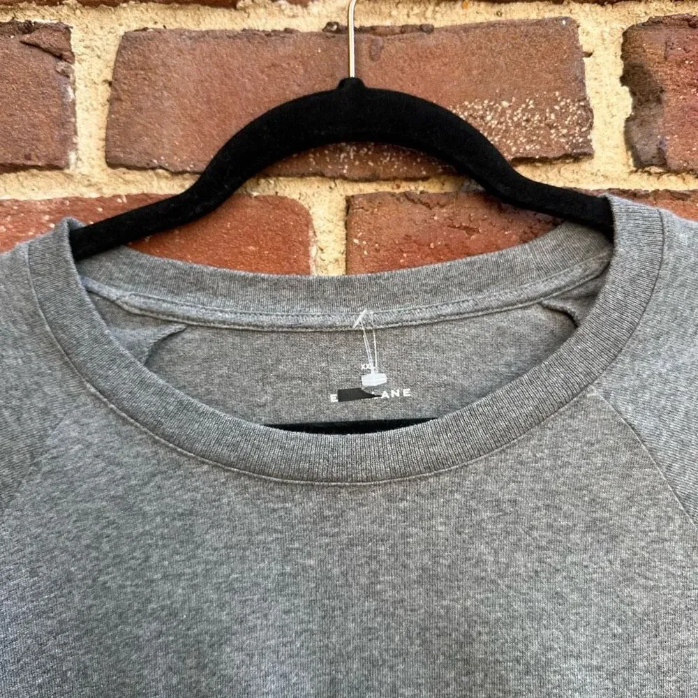 Everlane $58 Raglan Crew Neck Long Sleeve T Shirt Gray Men’s XXL NEW - Picture 4 of 9
